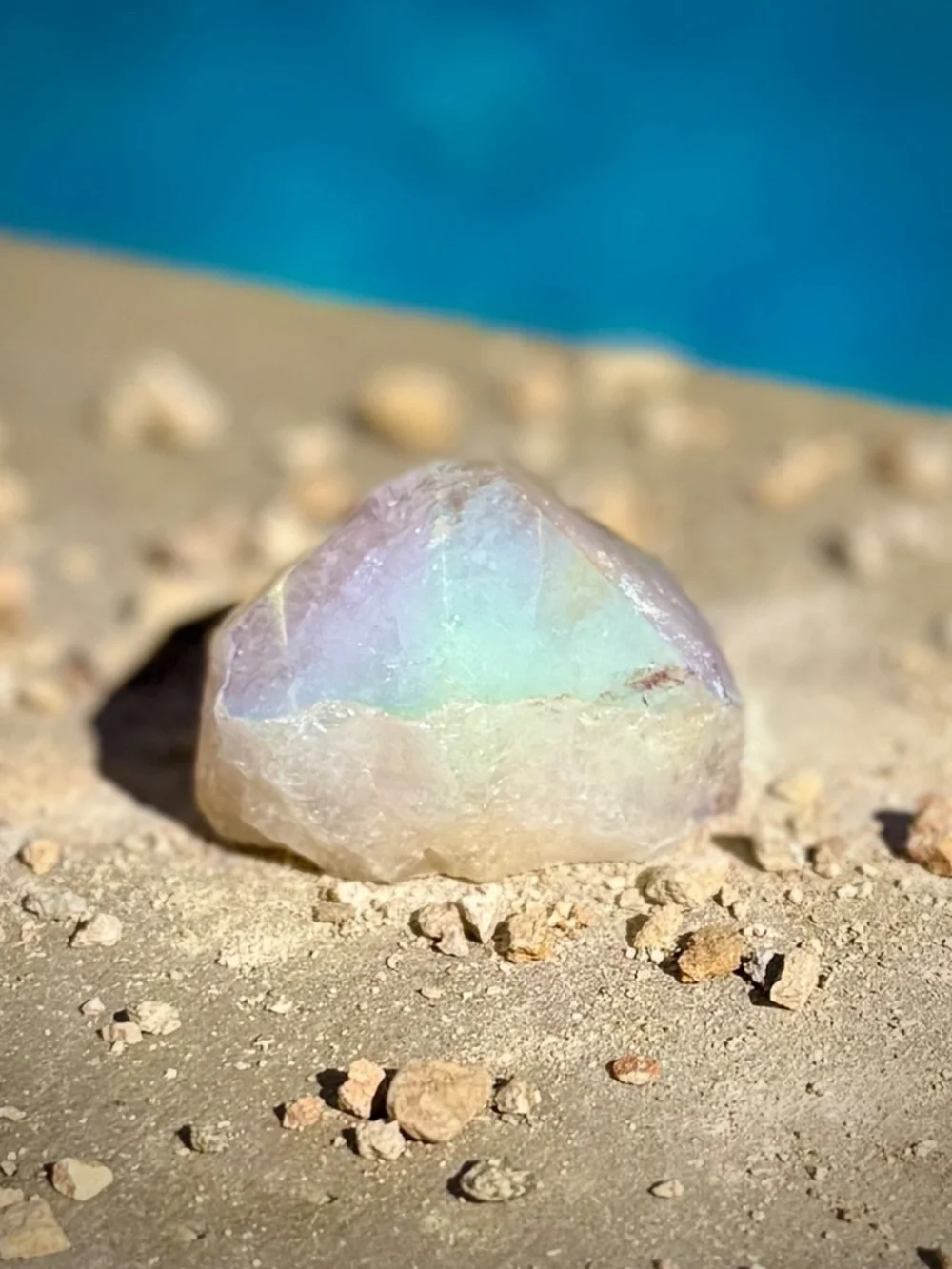 Angel Aura Citrine Crystal Point/Shimmer Amber Clear White Geometric Tower